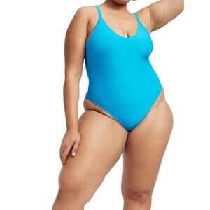 Good American Always sunny one piece swimsuit blue size 8 (5XL)